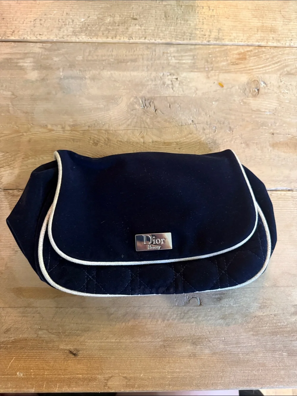 Dior Beauty Black Pouch with Cream Trim